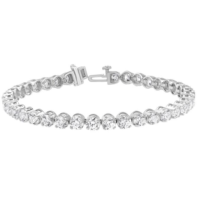 Borsheims Signature Collection Lab-Grown Diamond Tennis Bracelet in White Gold, 10 cttw, 7"
