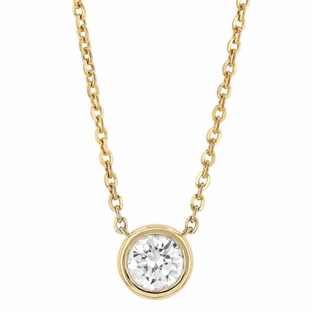 Borsheims Signature Collection Diamond Solitaire Necklace in Yellow Gold, 0.50 cttw, 18