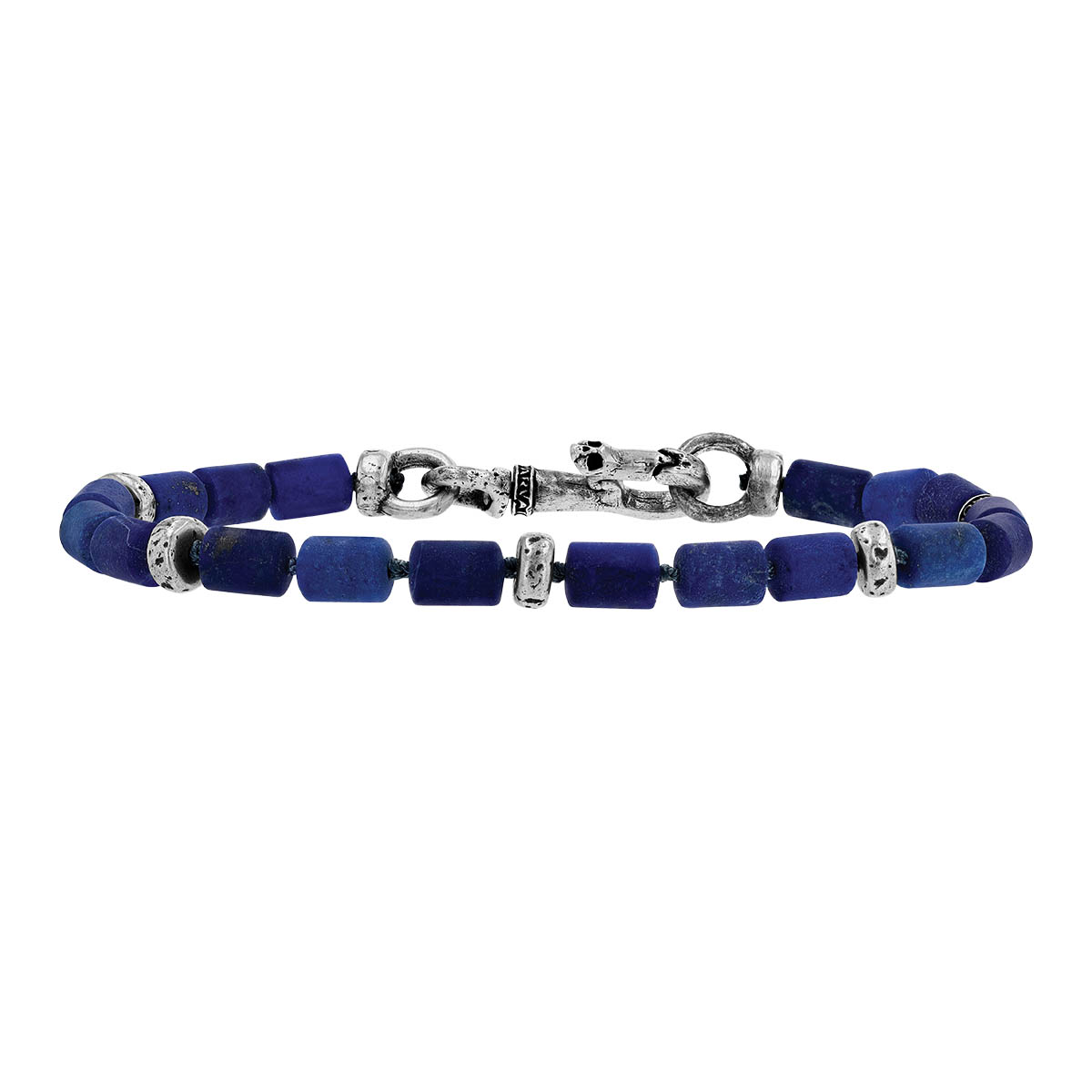John Varvatos Lapis Lazuli Bead & Sterling Silver Bracelet, 7.5