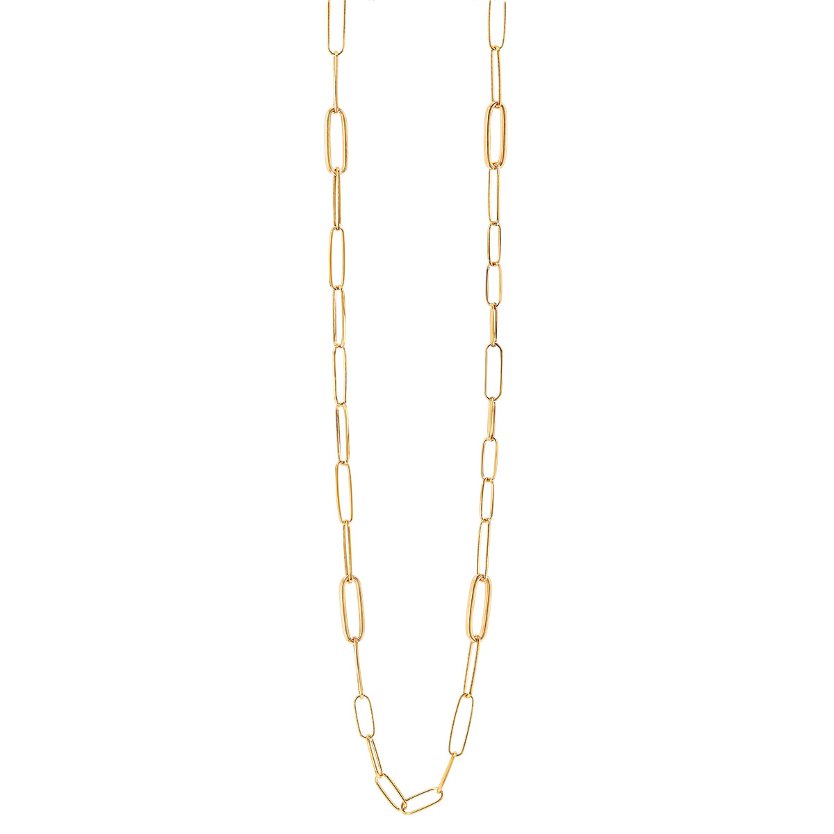 Pesavento Yellow Gold Vermeil Paperclip Link Chain Necklace, 32