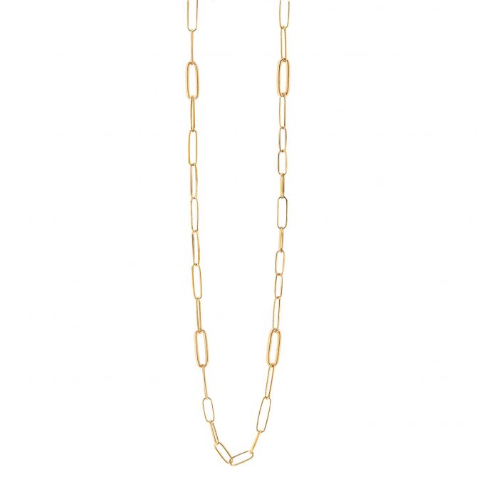 Pesavento Yellow Gold Vermeil Paperclip Link Chain Necklace, 32