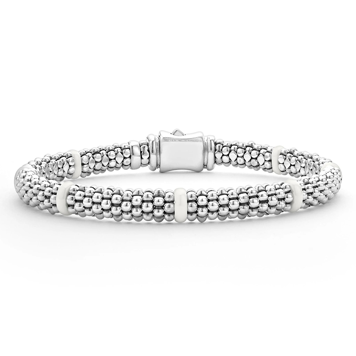 LAGOS White Caviar Ceramic Station Caviar Bracelet, 6 mm, 7