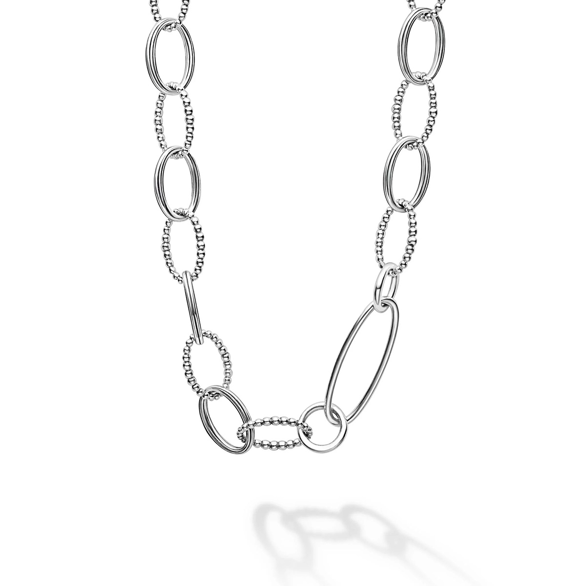 LAGOS Signature Caviar Sterling Silver Link Necklace, 20
