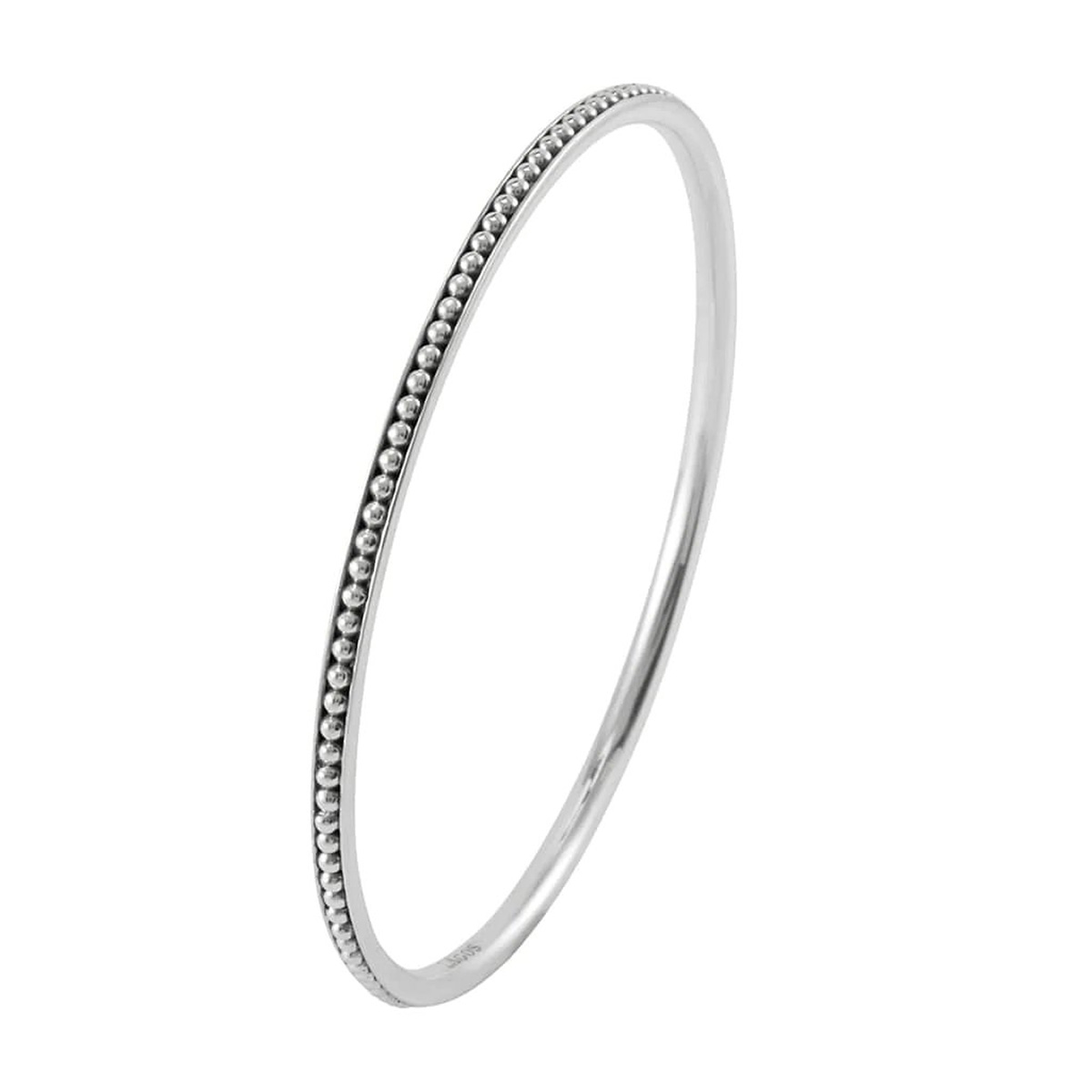 LAGOS Signature Caviar Beaded Bangle in Sterling Silver, Size L