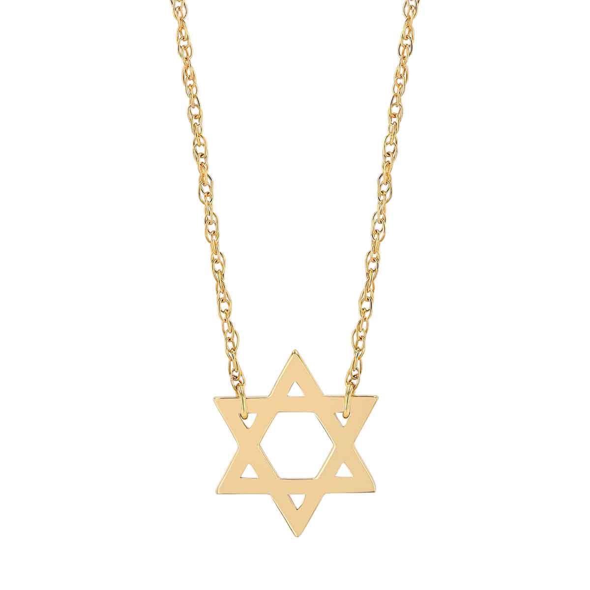 Yellow Gold Star of David Pendant, 18
