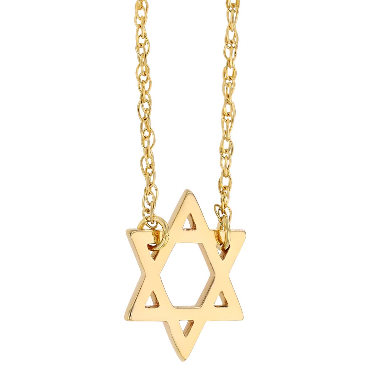 Yellow Gold Star of David Pendant, 18