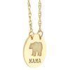 Yellow Gold Mama Bear Disc Pendant, 18"