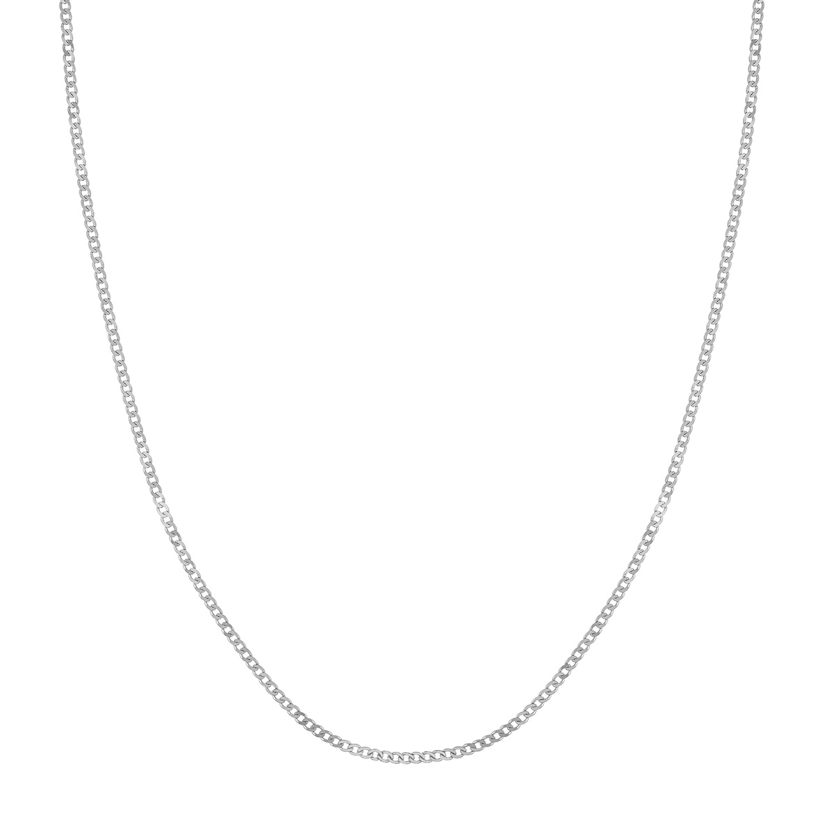 White Gold 1.95 mm Curb Chain Necklace, 16