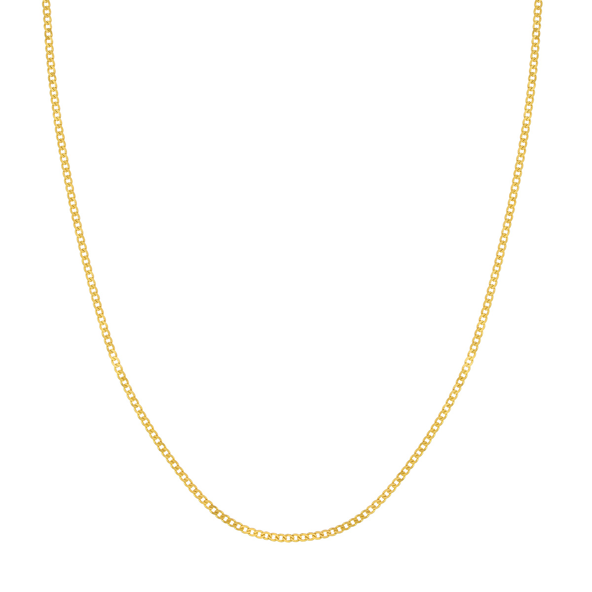 Yellow Gold 1.95 mm Curb Chain Necklace, 16