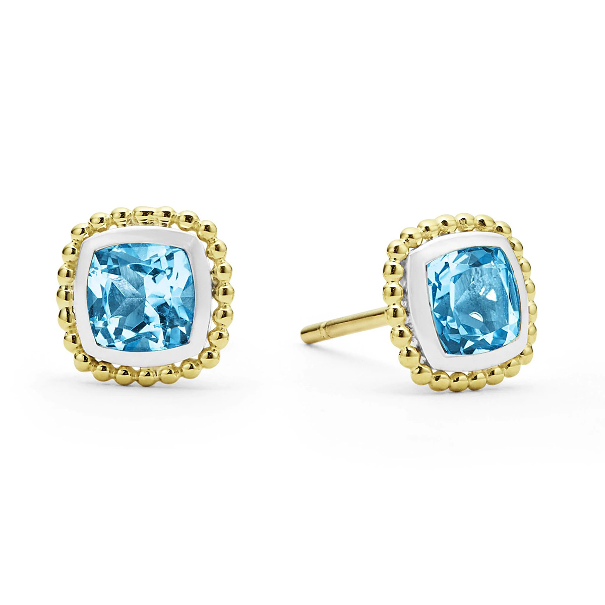LAGOS Caviar Color Swiss Blue Topaz Caviar Stud Earrings