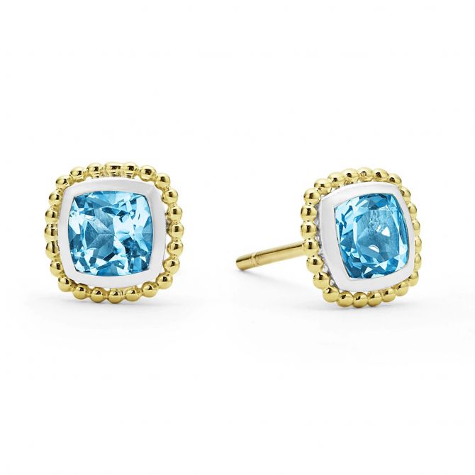 LAGOS Caviar Color Swiss Blue Topaz Caviar Stud Earrings