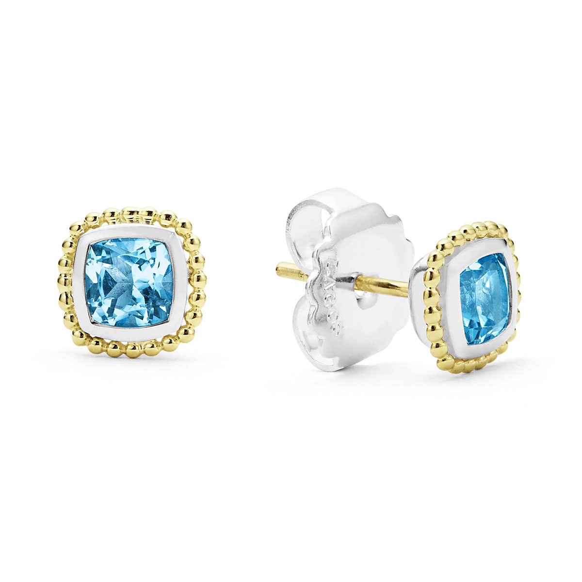 LAGOS Caviar Color Swiss Blue Topaz Caviar Stud Earrings