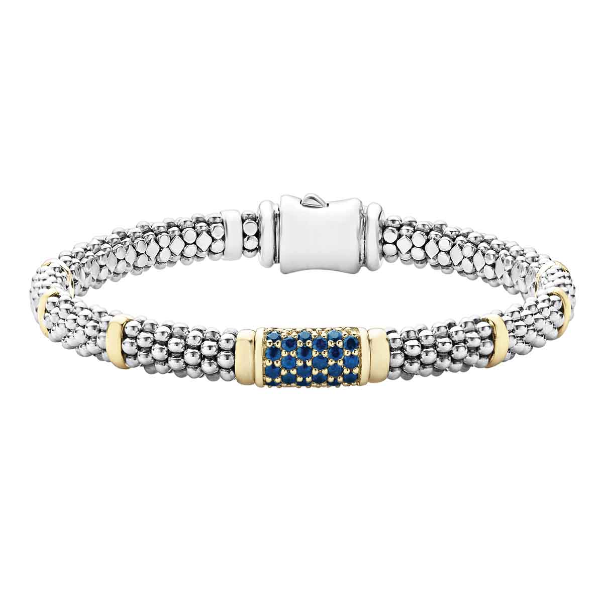 LAGOS Signature Caviar Blue Sapphire Caviar Bracelet, 6 mm, 7