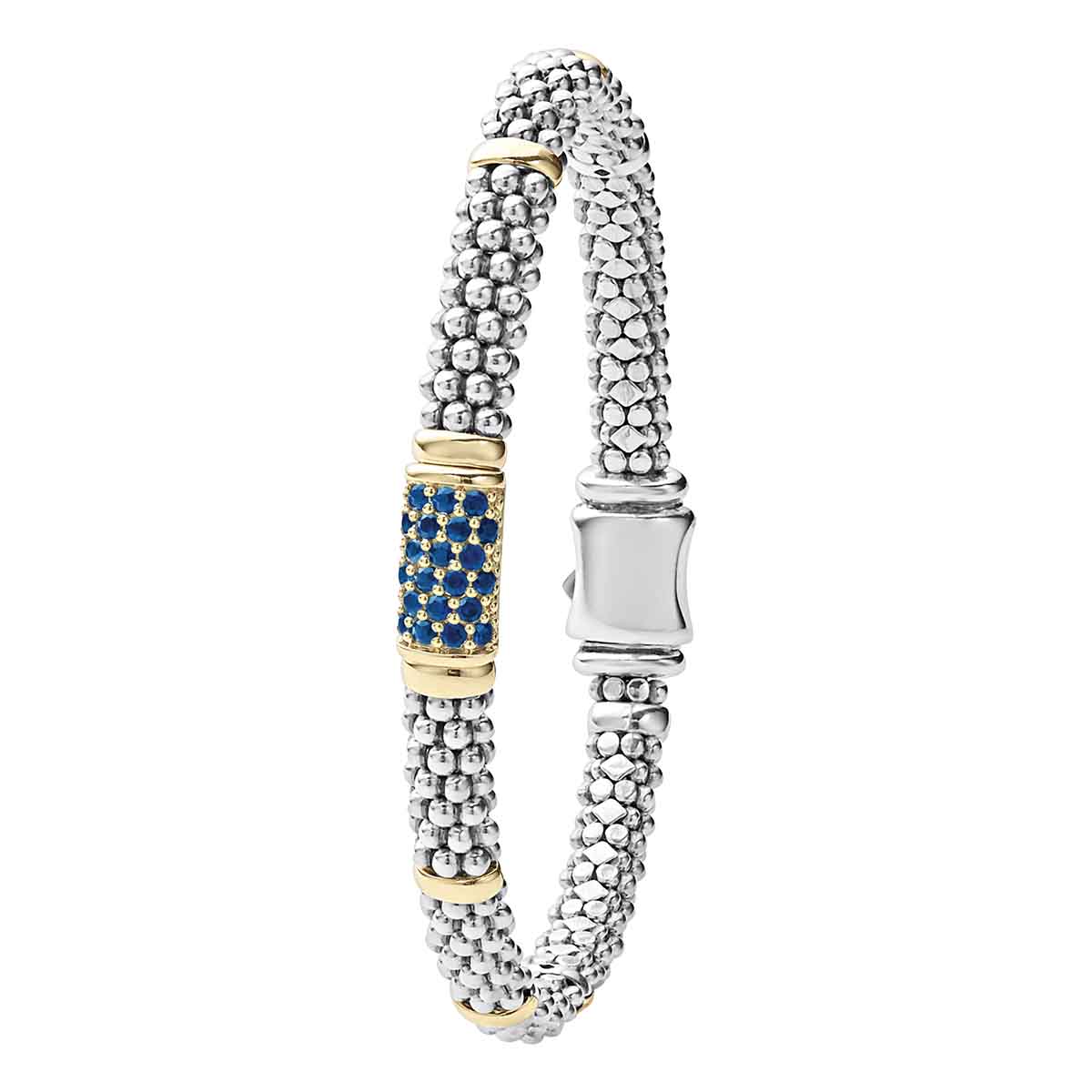 LAGOS Signature Caviar Blue Sapphire Caviar Bracelet, 6 mm, 7
