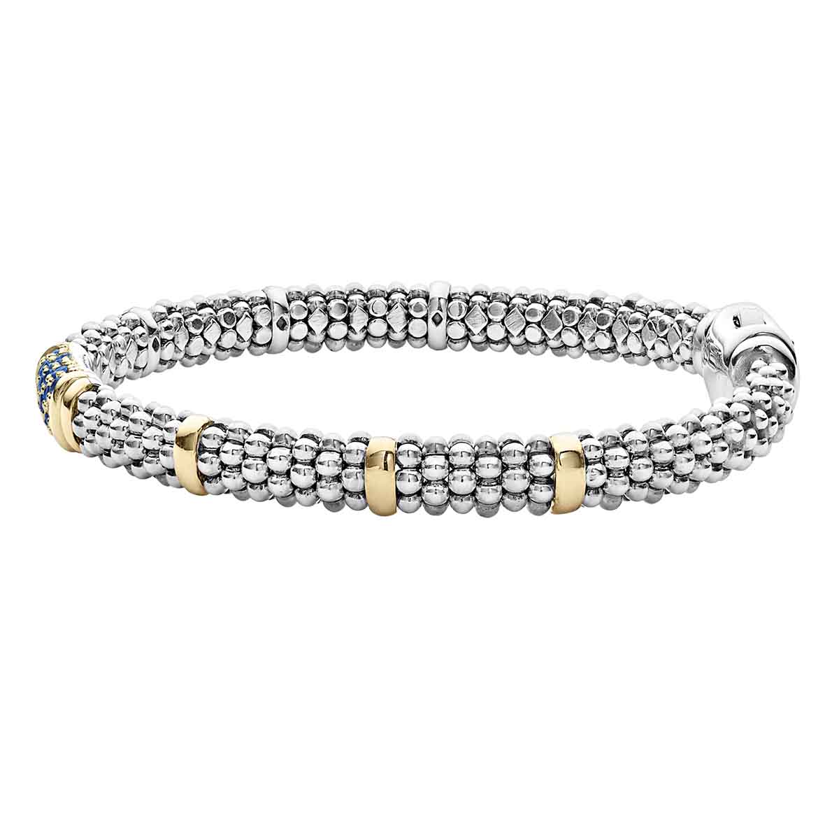 LAGOS Signature Caviar Blue Sapphire Caviar Bracelet, 6 mm, 7