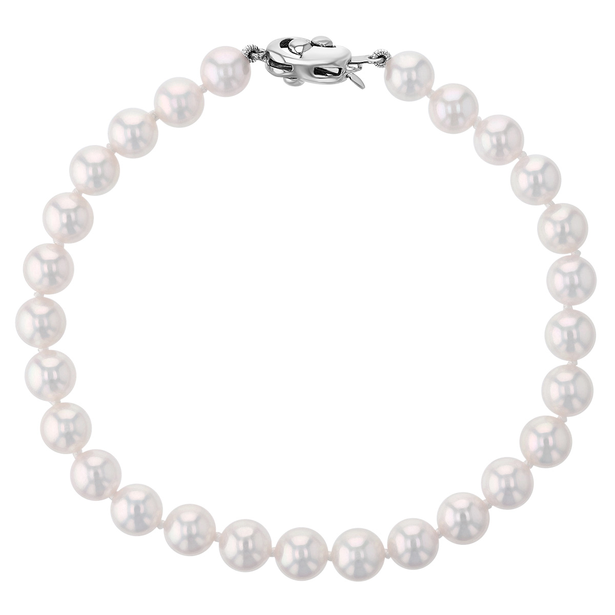 TARA Pearls Cultured Pearl Bracelet in White Gold, 7 mm