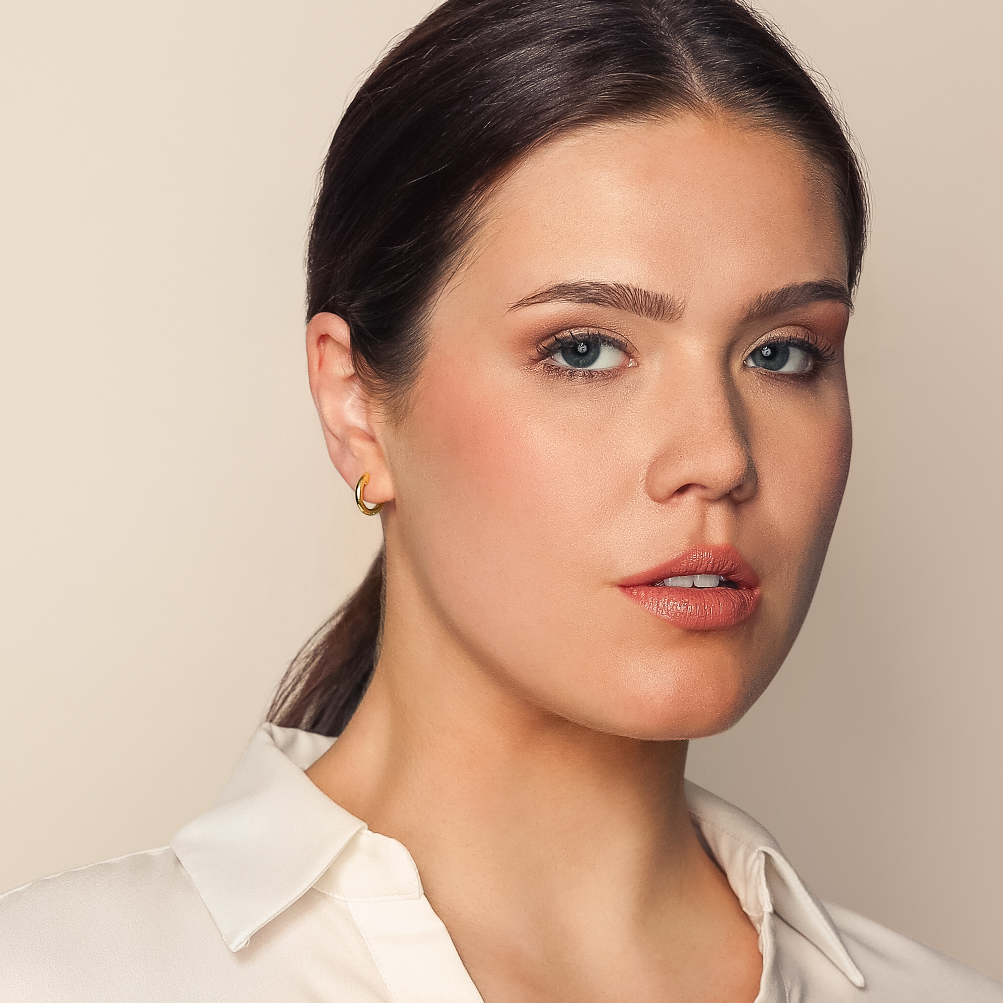 Yellow and White Gold Petite Hoop Earrings