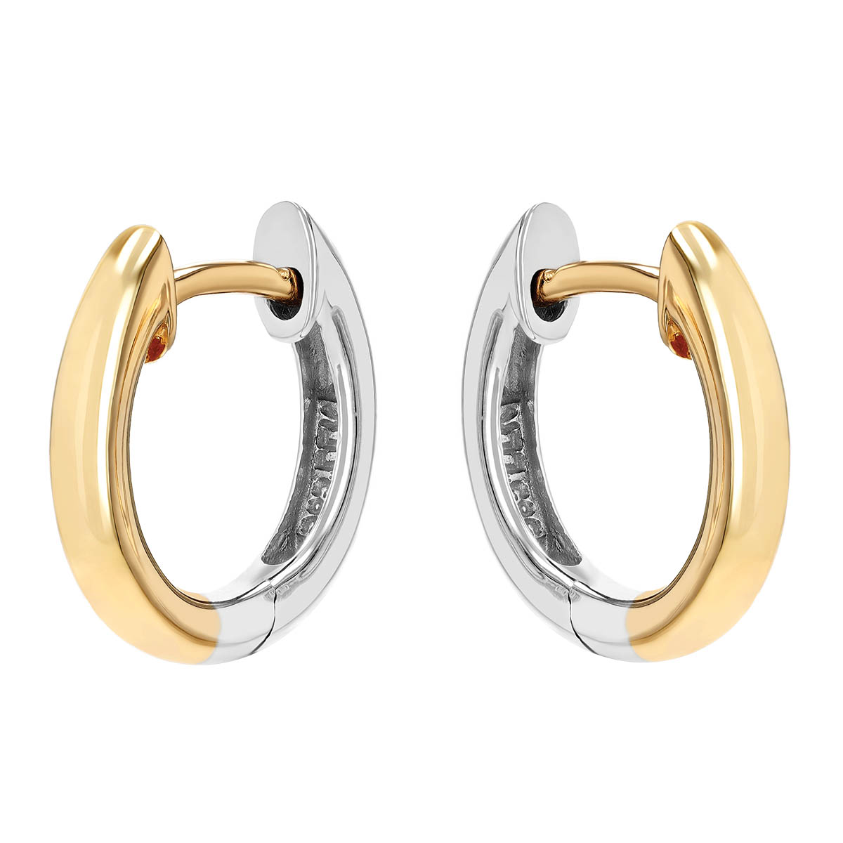 Yellow and White Gold Petite Hoop Earrings
