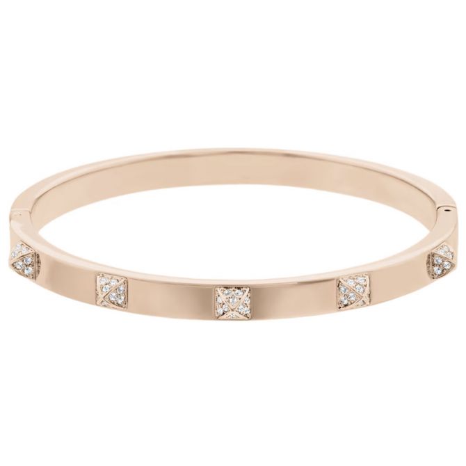 Swarovski Tactic Medium Bangle Bracelet, White and Rose Gold Tone Finish