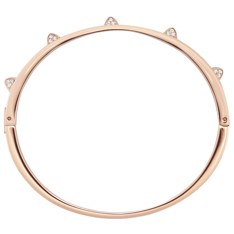 Swarovski Tactic Medium Bangle Bracelet, White and Rose Gold Tone Finish