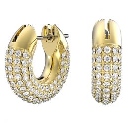Atelier Swarovski 14K Quartz Diamond Geometric Hoop Earrings