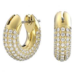 SWAROVSKI Stone Hoop ピアス スワロフスキー ゴールド Matrix フープピアス, ラウンドカット, ホワイト, ローズ