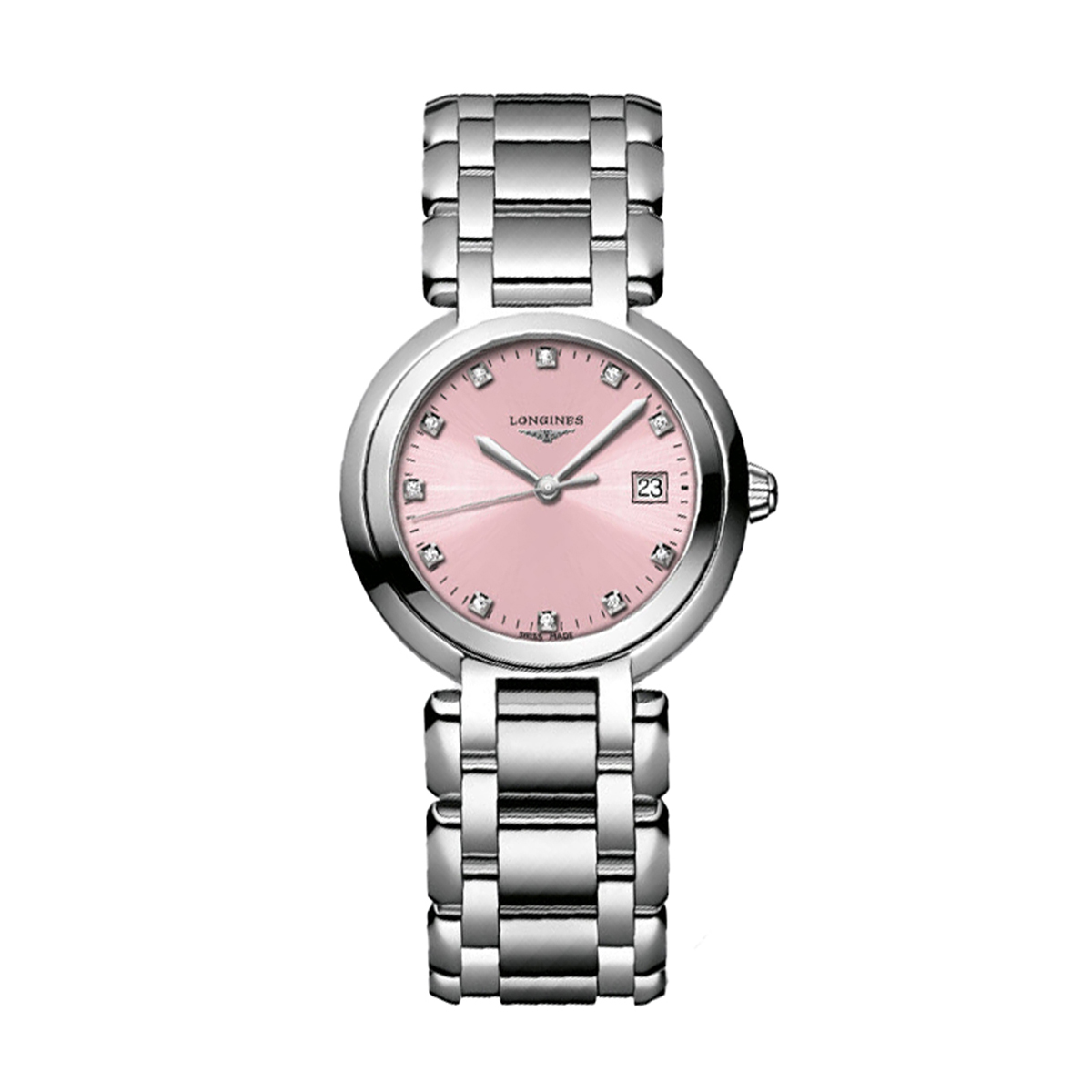 Longines Primaluna 30mm Women's Watch, Sunray Pink and Diamond Dial