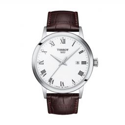 Image for Tissot Classic Dream Men's 42mm Watch, White Dial and Brown Band