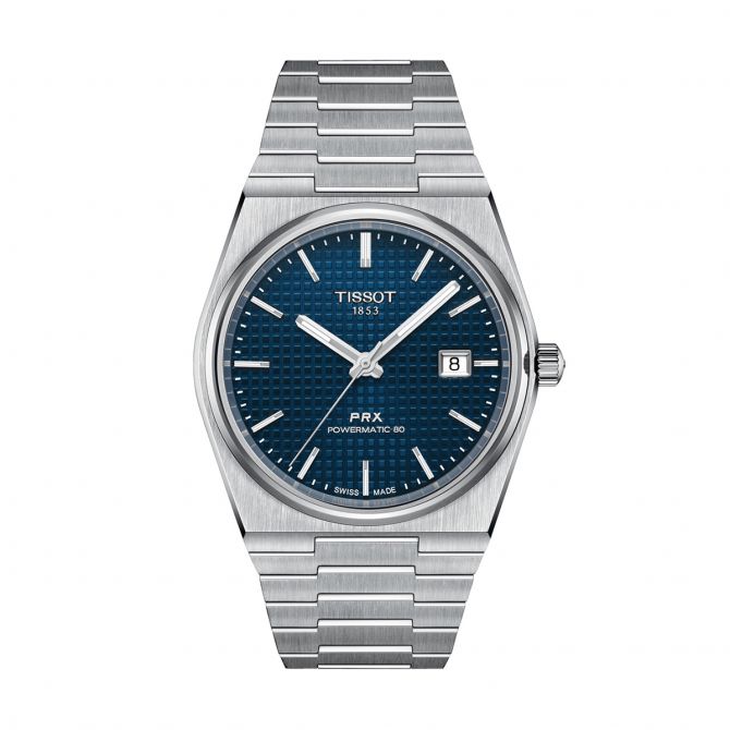 Tissot PRX Powermatic 80 40mm Men's Watch, Navy Blue Pattern Dial