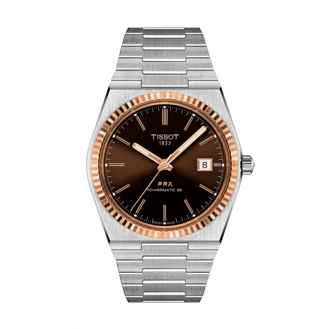 Tissot PRX Powermatic 80 40mm Men's Watch, Brown Dial