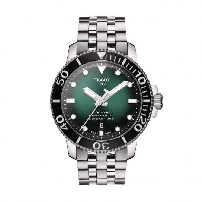 Tissot Seastar 1000 Powermatic 80 Men's Watch, Green Dial