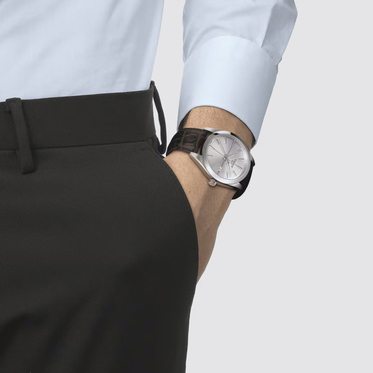 Tissot Gentleman 40mm Men's Watch, Silver Dial