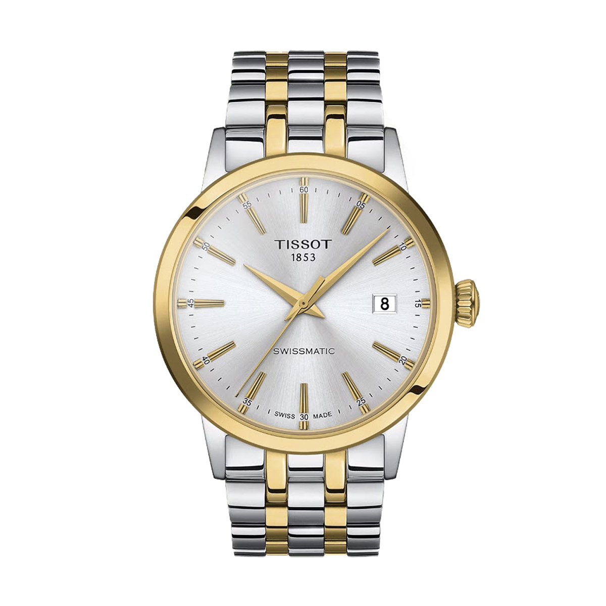 Tissot Classic Dream Swissmatic 42mm Watch, Silver and Gold Tone Dial