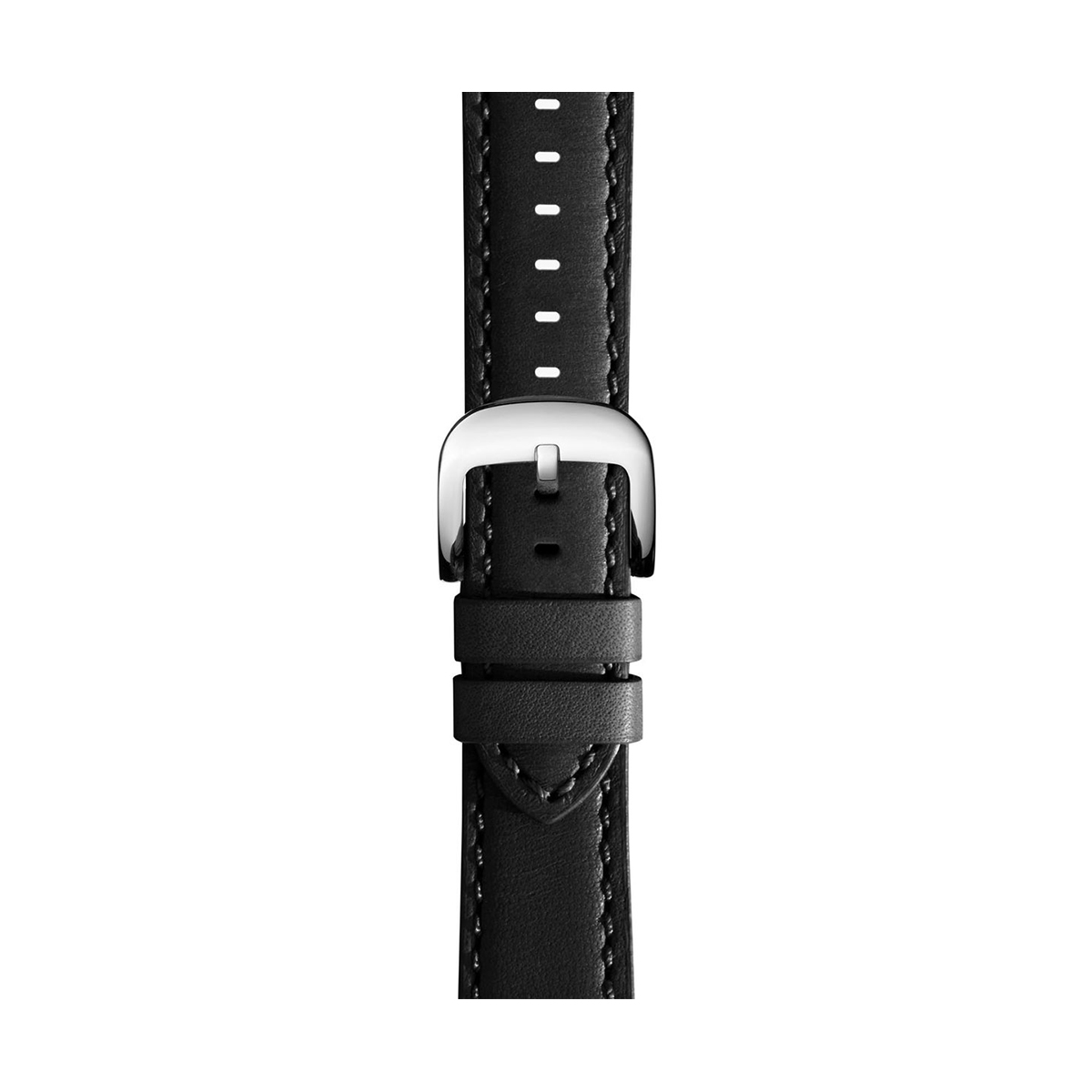 Shinola 24mm Black Stitch Leather Strap