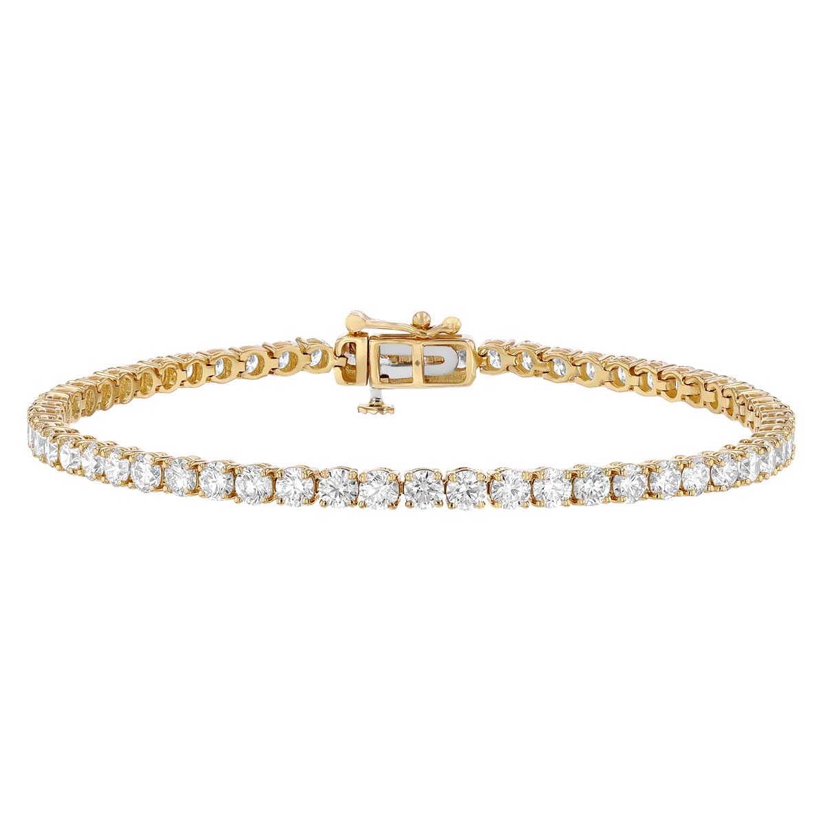 Borsheims Signature Collection Diamond Tennis Bracelet in Yellow Gold, 5.00 cttw, 7