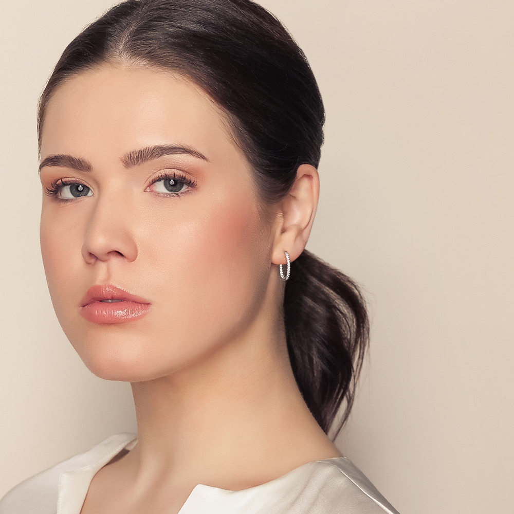 Roberto Coin Petite Inside Outside Diamond Hoop Earrings, 0.52 cttw