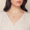 Round Garnet Pendant in Yellow Gold