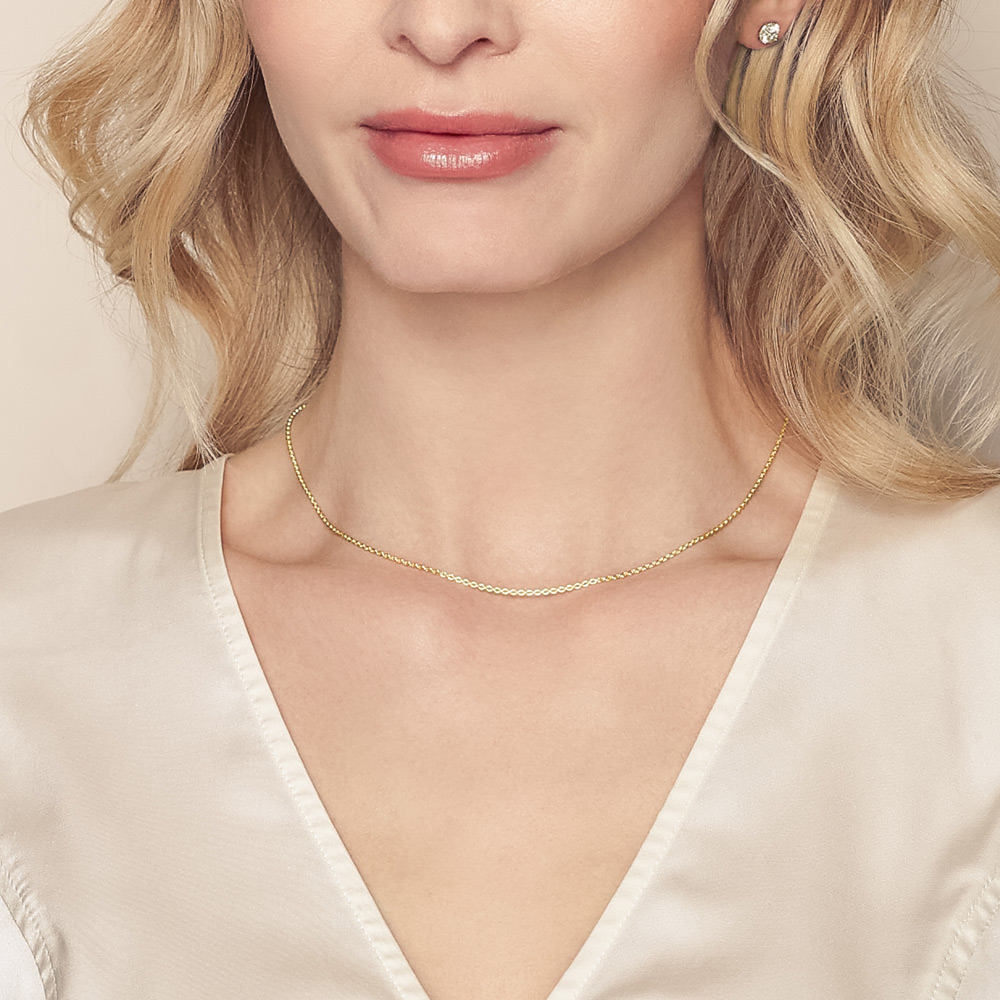 Yellow Gold 1.5 mm Cable Chain, 16