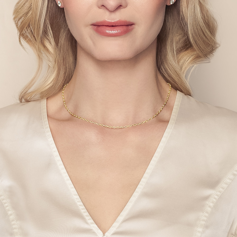 Yellow Gold 2.3 mm Rolo Chain, 16