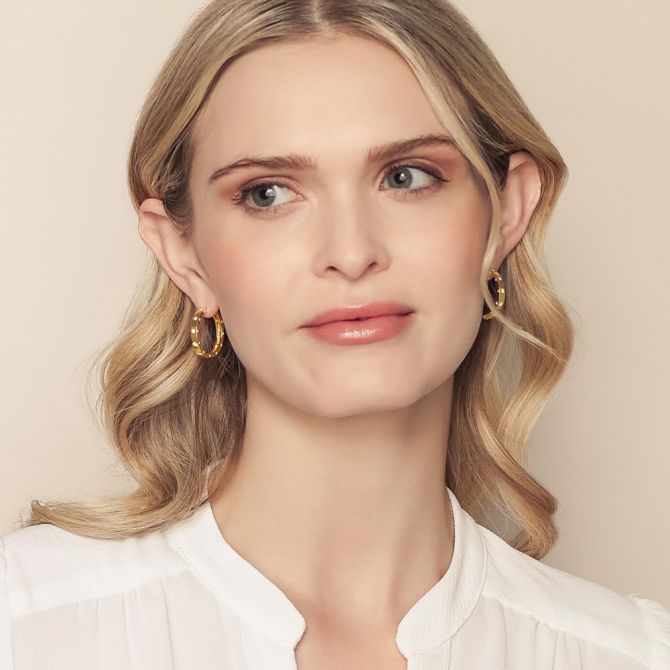 Roberto Coin Symphony Pois Moi Yellow Gold Hoop Earrings