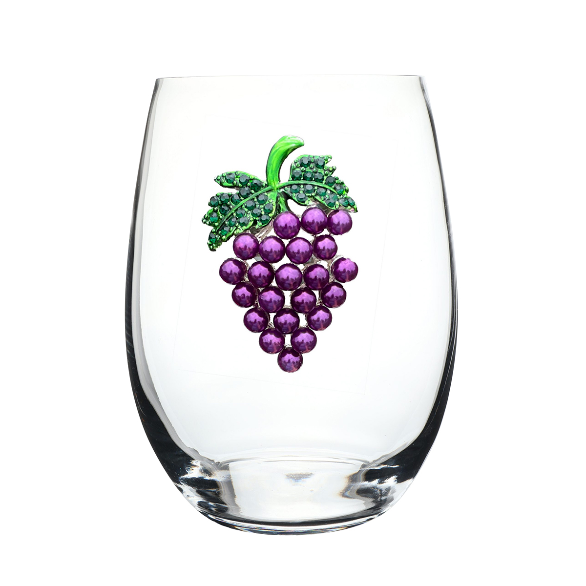 The Queens' Jewels Purple Grapes Stemless Wine Glass