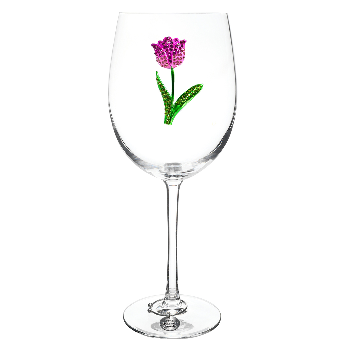 The Queens' Jewels Pink Tulip Stemmed Wine Glass