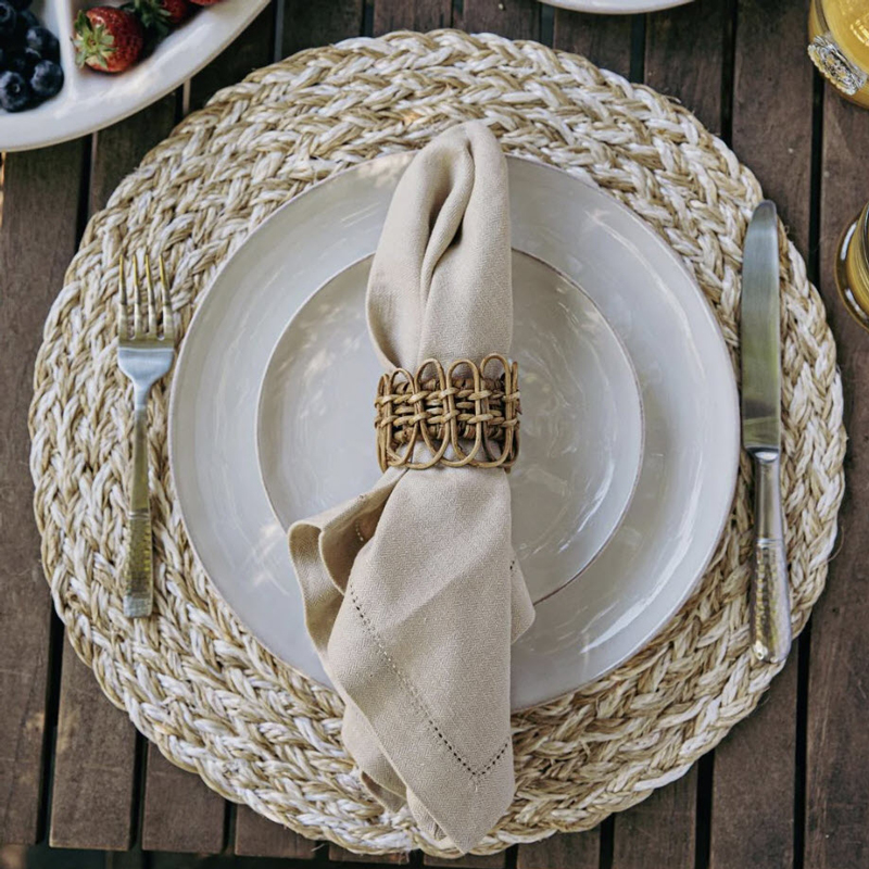 Juliska Woven Straw Placemat, Whitewash