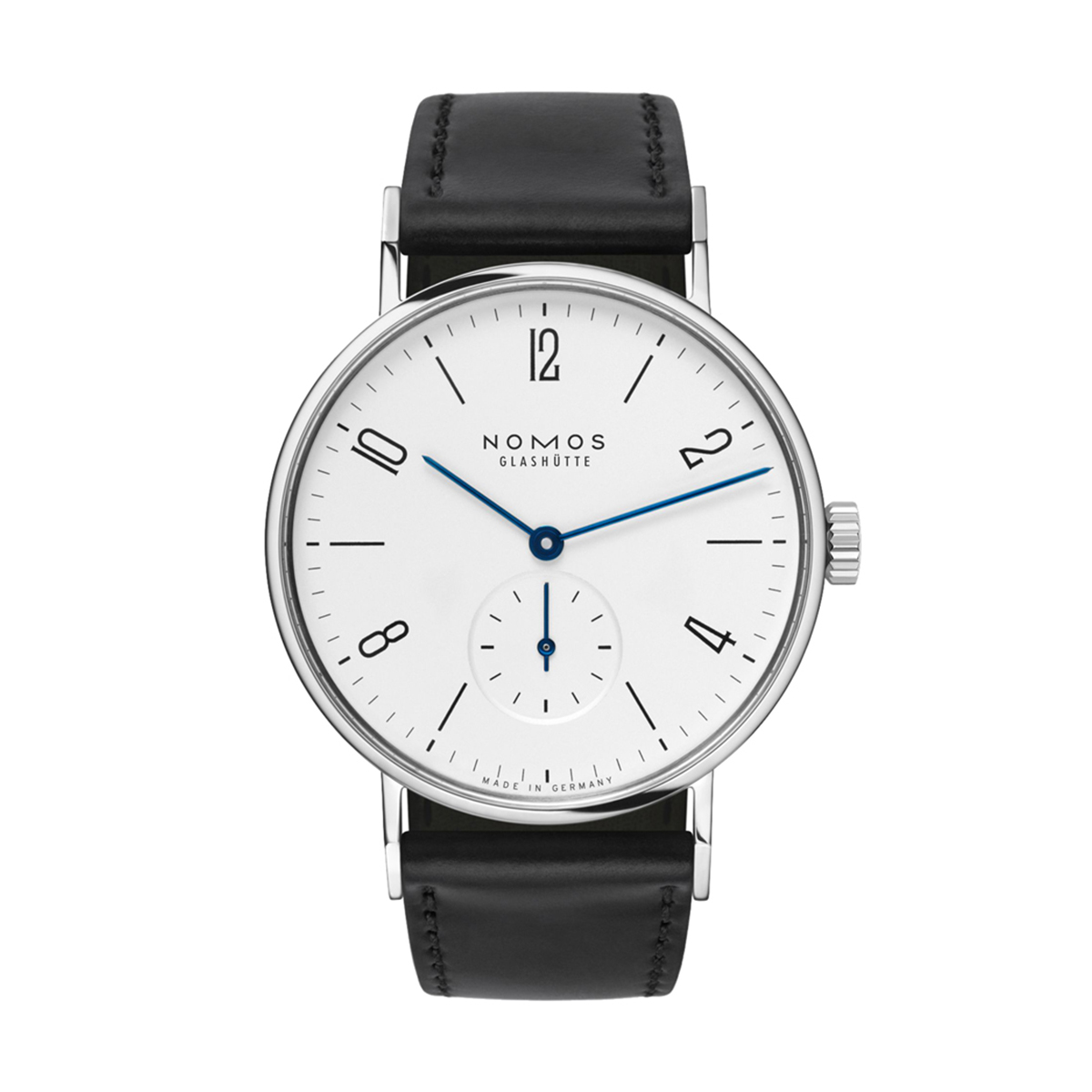 Nomos Glashuette Tangente 35mm Watch, White Silver Plated Dial