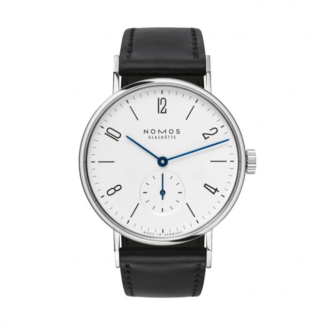 Nomos Glashuette Tangente 35mm Watch, White Silver Plated Dial