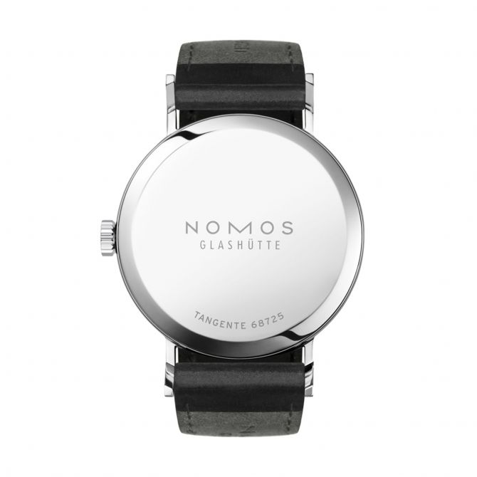 Nomos Glashuette Tangente 35mm Watch, White Silver Plated