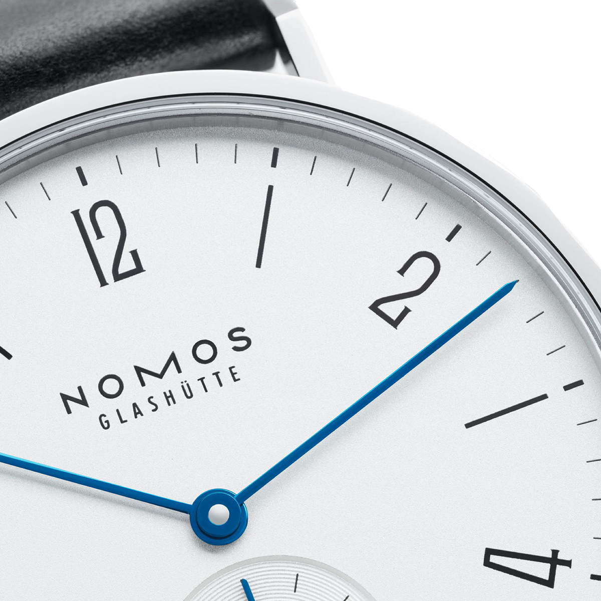 Nomos Glashuette Tangente 35mm Watch, White Silver Plated Dial