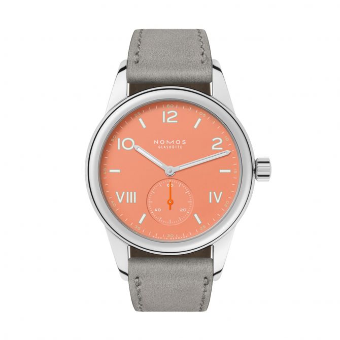 Nomos Glashuette Club Campus 36mm Watch, Cream Coral Dial