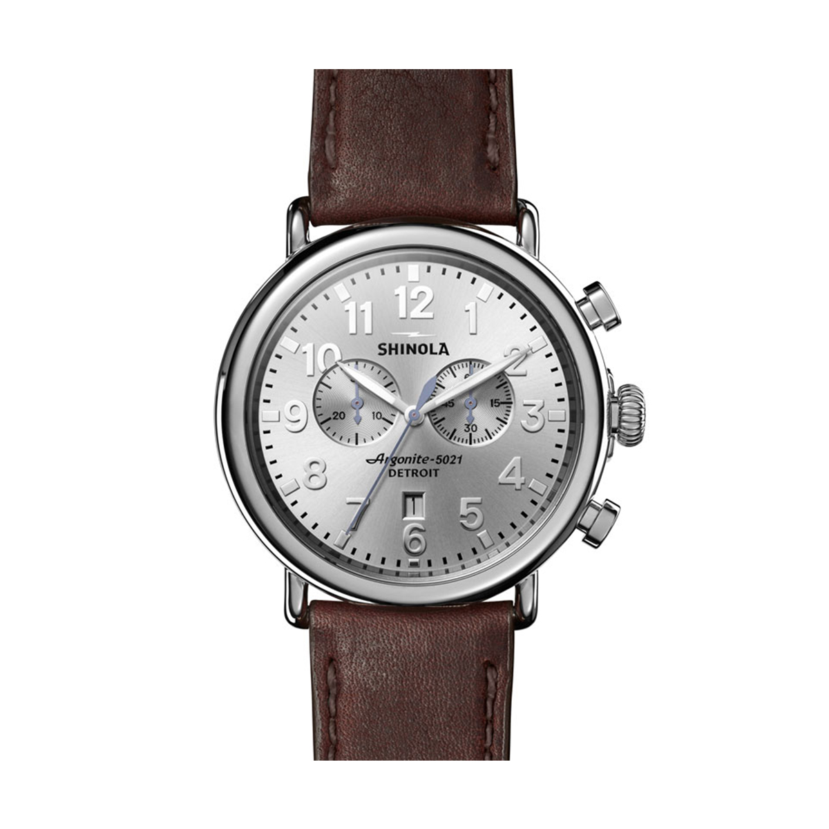 Shinola Runwell Chrono 47mm, Silver Dial