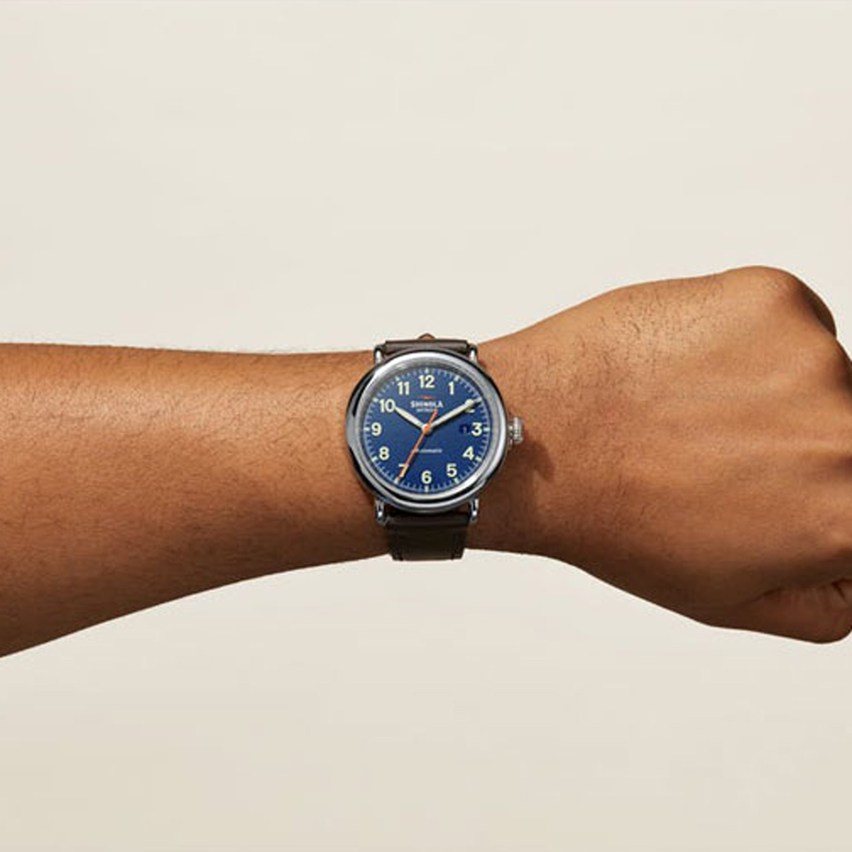 Shinola Runwell Automatic 45mm Watch, Navy and Cream Dial